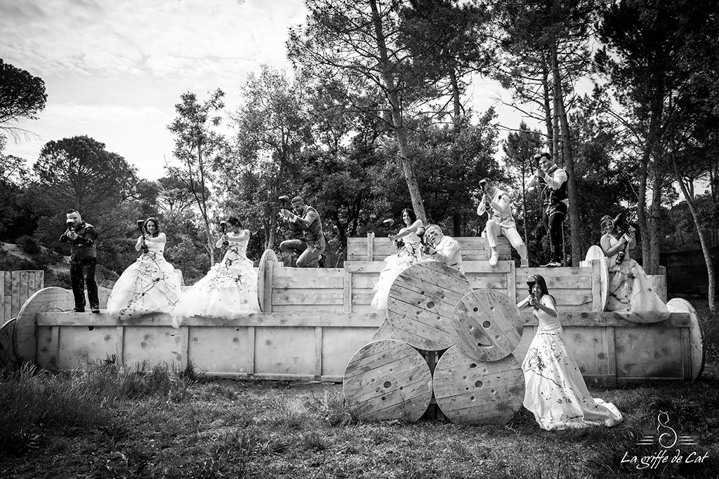 Décors Azur PaintBall Les Arcs trash the dress